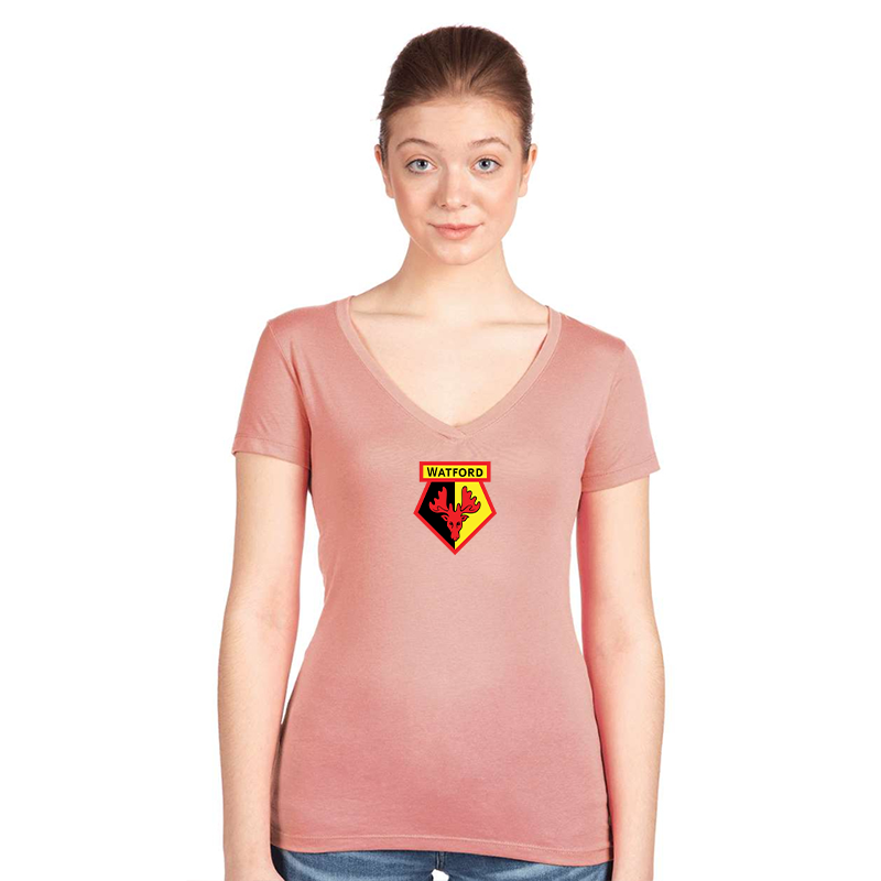 Women's  Watford Soccer  Next Level V-Neck T-Shirt
